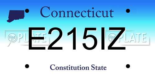 E215IZ Connecticut License Plate