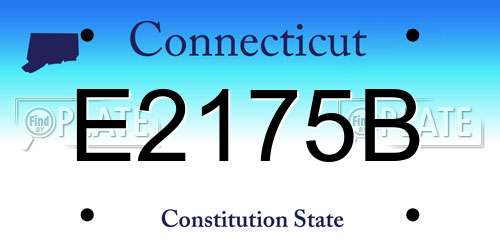 E2175B Connecticut License Plate