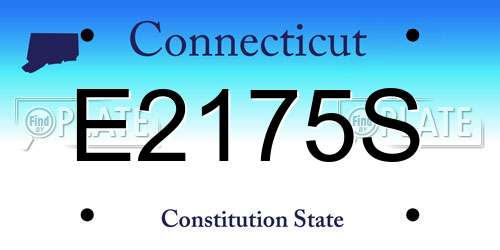 E2175S Connecticut License Plate