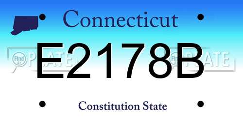E2178B Connecticut License Plate