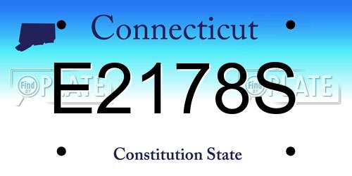 E2178S Connecticut License Plate