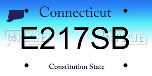 E217SB Connecticut License Plate