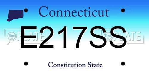 E217SS Connecticut License Plate