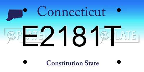 E2181T Connecticut License Plate