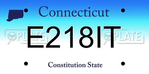 E218IT Connecticut License Plate