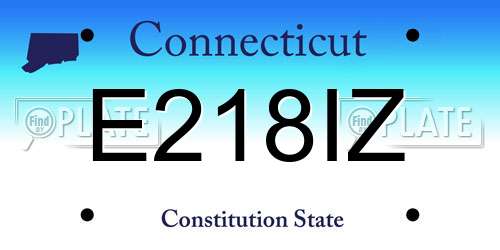 E218IZ Connecticut License Plate