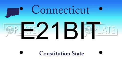 E21BIT Connecticut License Plate