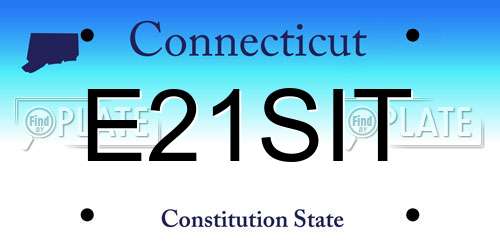 E21SIT Connecticut License Plate