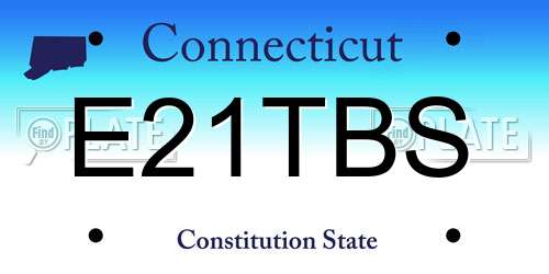 E21TBS Connecticut License Plate