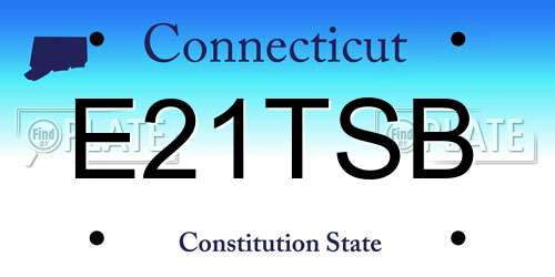 E21TSB Connecticut License Plate