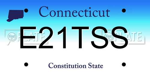 E21TSS Connecticut License Plate