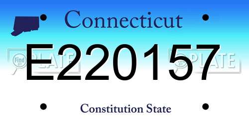 E220157 Connecticut License Plate