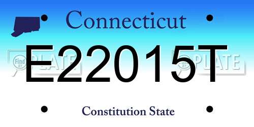 E22015T Connecticut License Plate