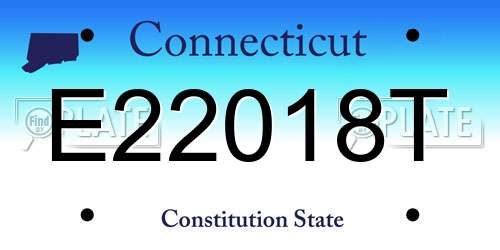E22018T Connecticut License Plate