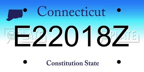 E22018Z Connecticut License Plate