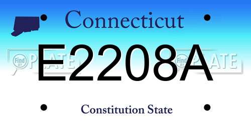 E2208A Connecticut License Plate