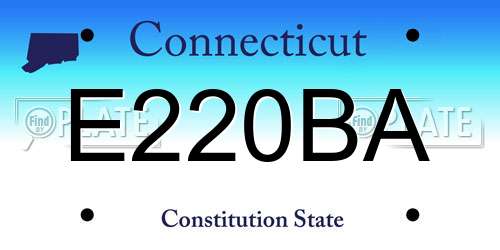 E220BA Connecticut License Plate