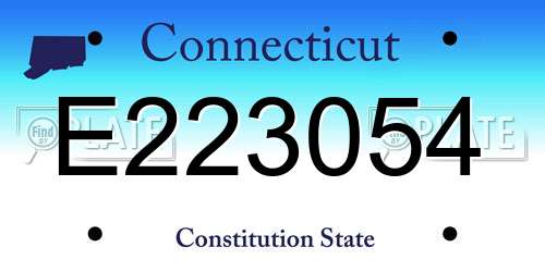 E223054 Connecticut License Plate
