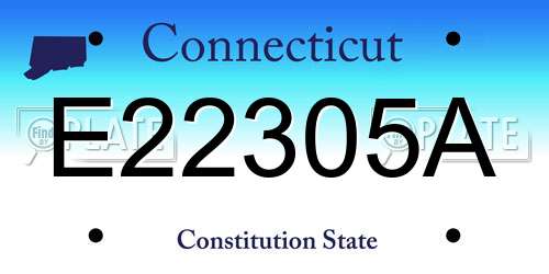 E22305A Connecticut License Plate