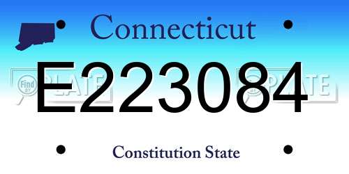 E223084 Connecticut License Plate
