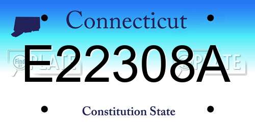 E22308A Connecticut License Plate