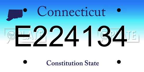 E224134 Connecticut License Plate