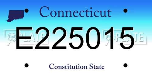 E225015 Connecticut License Plate