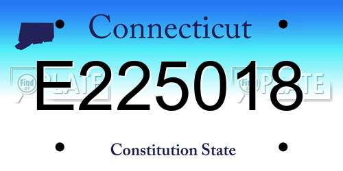 E225018 Connecticut License Plate