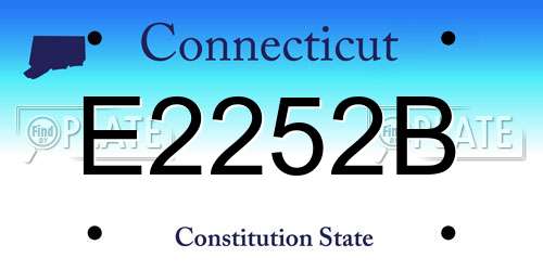 E2252B Connecticut License Plate