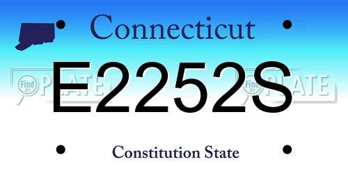 E2252S Connecticut License Plate