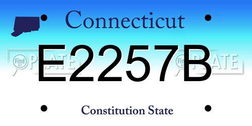 E2257B Connecticut License Plate
