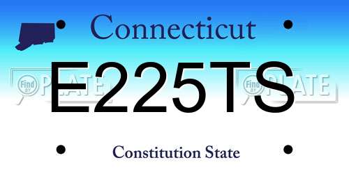 E225TS Connecticut License Plate