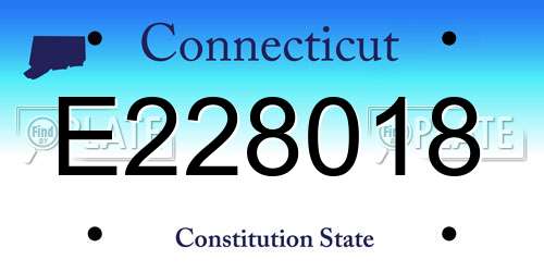 E228018 Connecticut License Plate