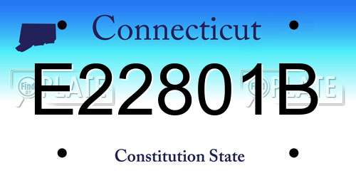 E22801B Connecticut License Plate