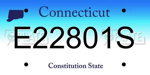 E22801S Connecticut License Plate