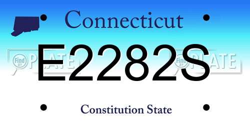 E2282S Connecticut License Plate