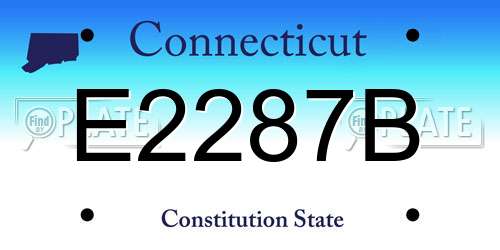 E2287B Connecticut License Plate