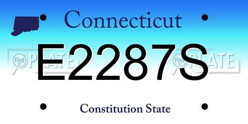 E2287S Connecticut License Plate