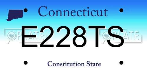 E228TS Connecticut License Plate