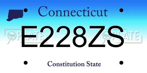 E228ZS Connecticut License Plate