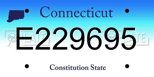 E229695 Connecticut License Plate