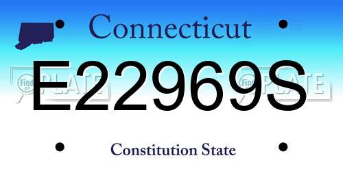 E22969S Connecticut License Plate