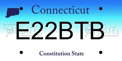 E22BTB Connecticut License Plate
