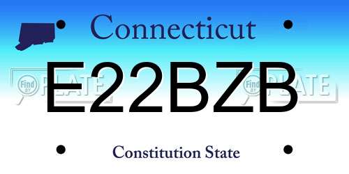 E22BZB Connecticut License Plate