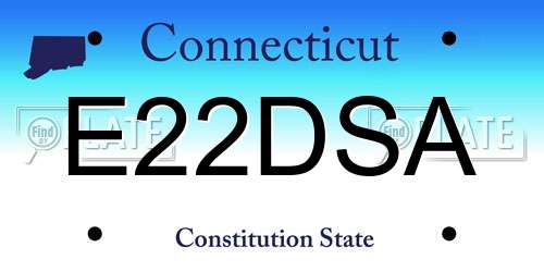 E22DSA Connecticut License Plate