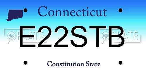 E22STB Connecticut License Plate