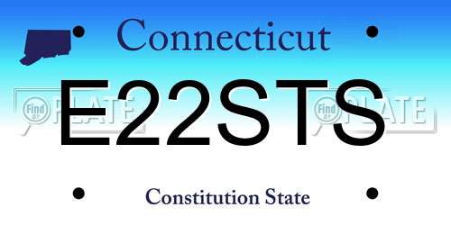 E22STS Connecticut License Plate