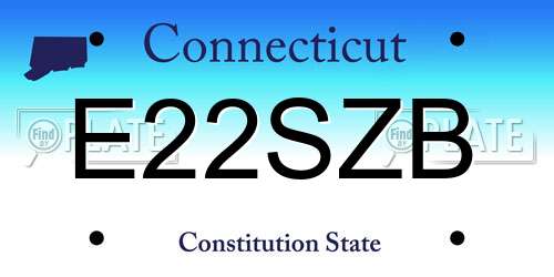 E22SZB Connecticut License Plate