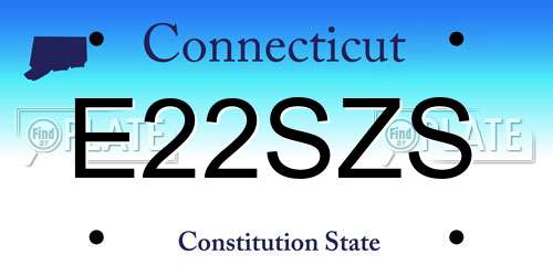 E22SZS Connecticut License Plate