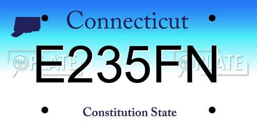 E235FN Connecticut License Plate